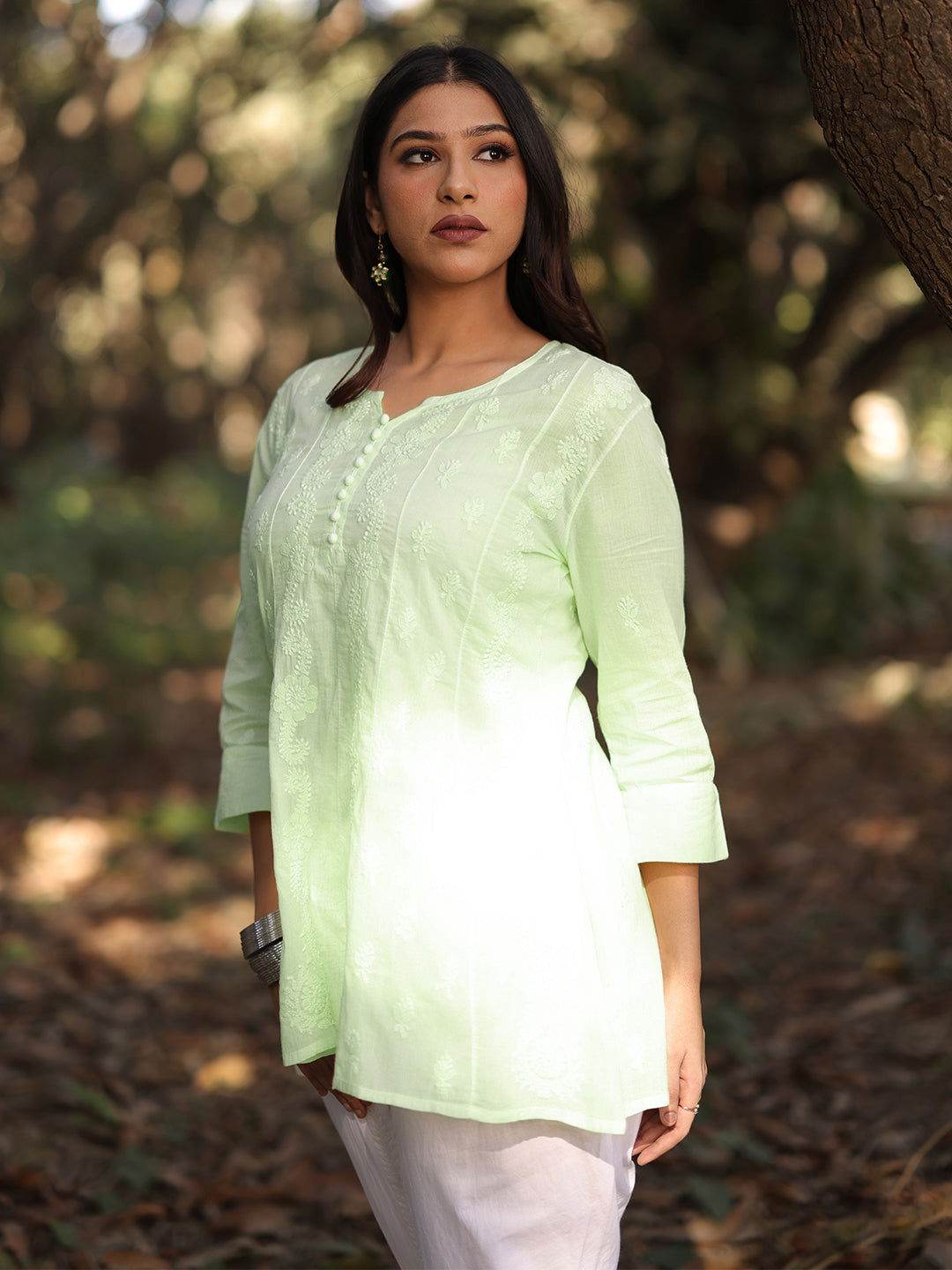 MASOOMA Chikankari Mul Anarkali Top - KRI CHIKANKARI